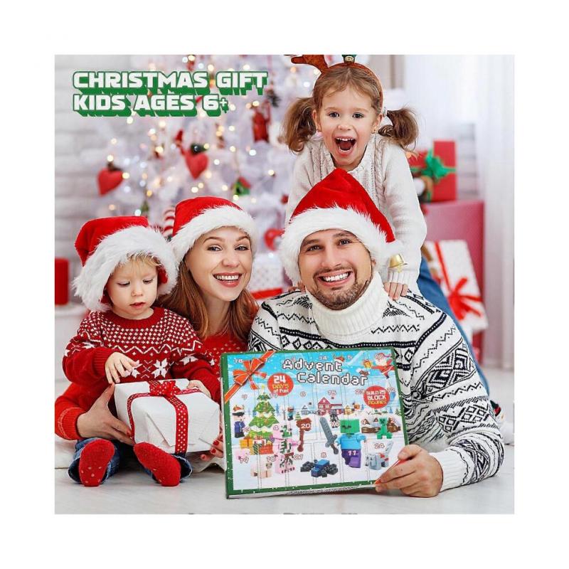 Adventní kalendář 2025 Minecraft, 24 dní Hračky Figurky Stavebnice Odpočítávací kalendář, Klučičí adventní kalendář Překvapení