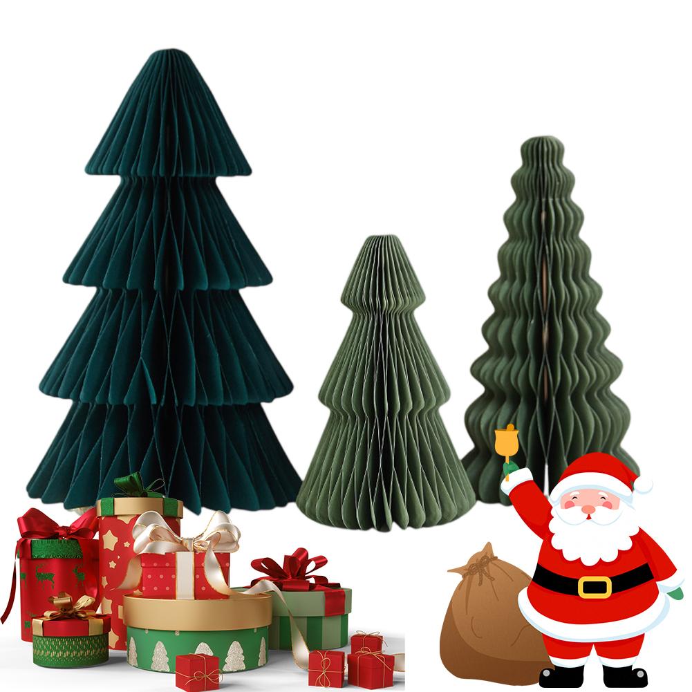 3 Stück Origami Weihnachtsbaumschmuck Mini Weihnachtsbaum Papier Weihnachtsbaum für Weihnachten Winterfest Neujahrsdekoration