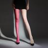 Calze da Donna Sexy Lucide Oleose Trasparenti Collant Elastici Separati Vita Incrociata Calze Alte Vuote Lingerie Esotica