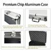Premium Poker Chip Box 300 Capacity Rectangle Aluminium Alloys Card Box Scratch Resistant for Poker Player