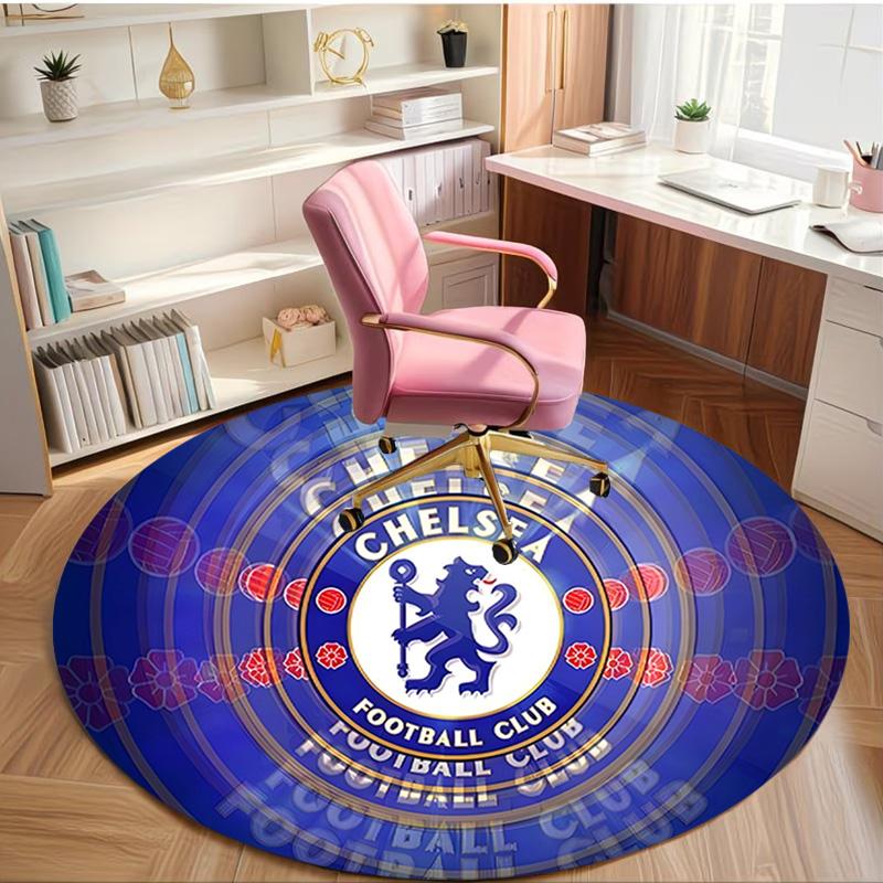 Football Club F.C Print Round Rug, Washable Floor Carpet, For Entryway Dorm Laundry Room Office Study, Home Decor Birthday Christmas Gift