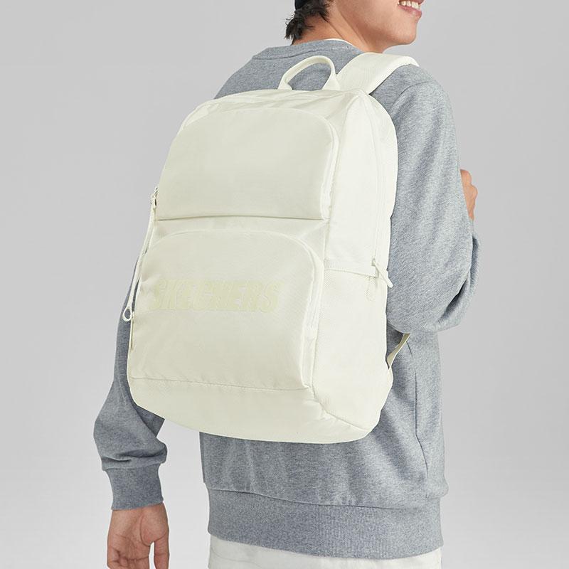 Skechers Sport Casual Zipper Adjustable Shoulder Strap Backpack Unisex Backpack White L320U196-0074
