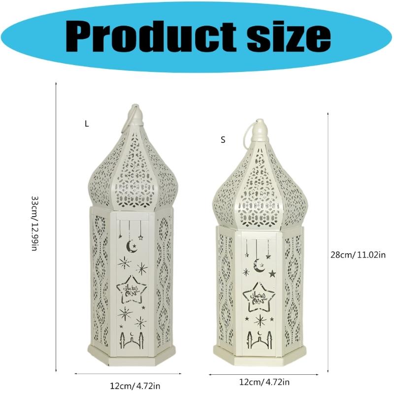 Decorative Candle Lanterns Moroccans Lanterns Retro Golden Metal Lanterns Candle Holder for Home Patios Outdoor Decors