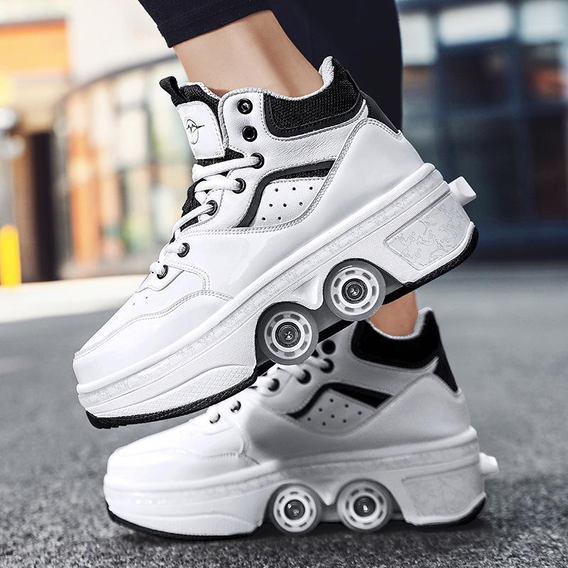Four-wheel Runaway Shoes, Teenagers, Children, Primary and Secondary School Students, Deformed Shoes, New Second-generation Retractable Roller Skates