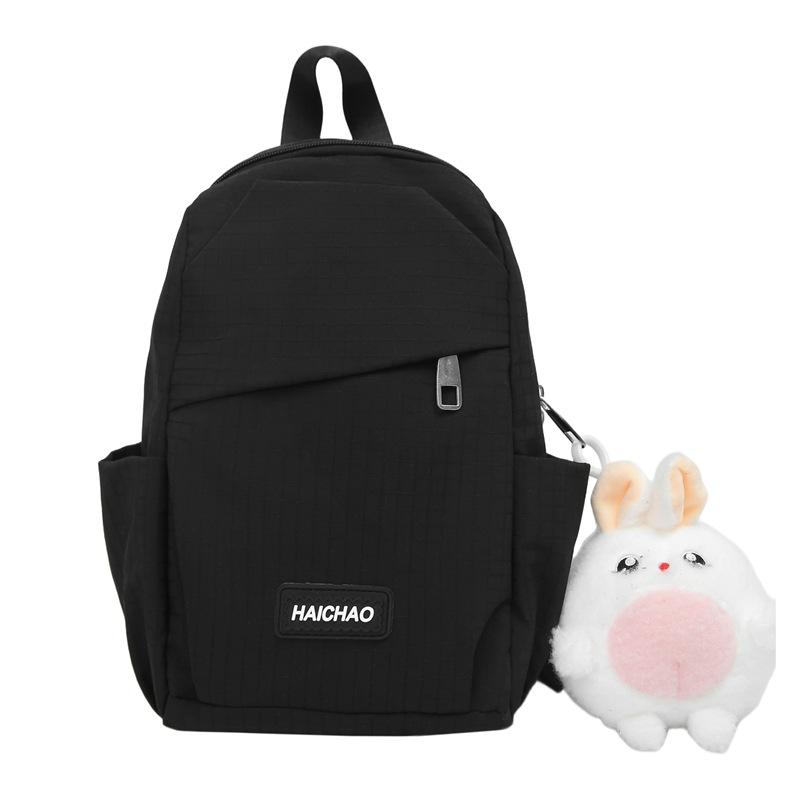

New simple backpack, light and casual daily matching, college student schoolbag, trendy travel women s backpack no pendant чорний