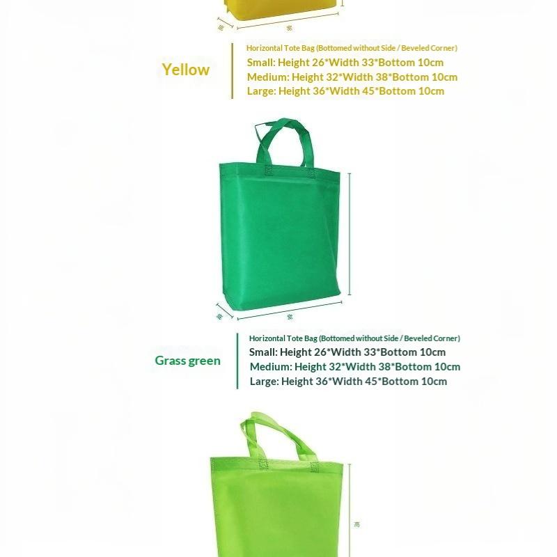 Reusable Non Woven Shopping Tote Bags Bright Colors For Grocery Errands Business Events