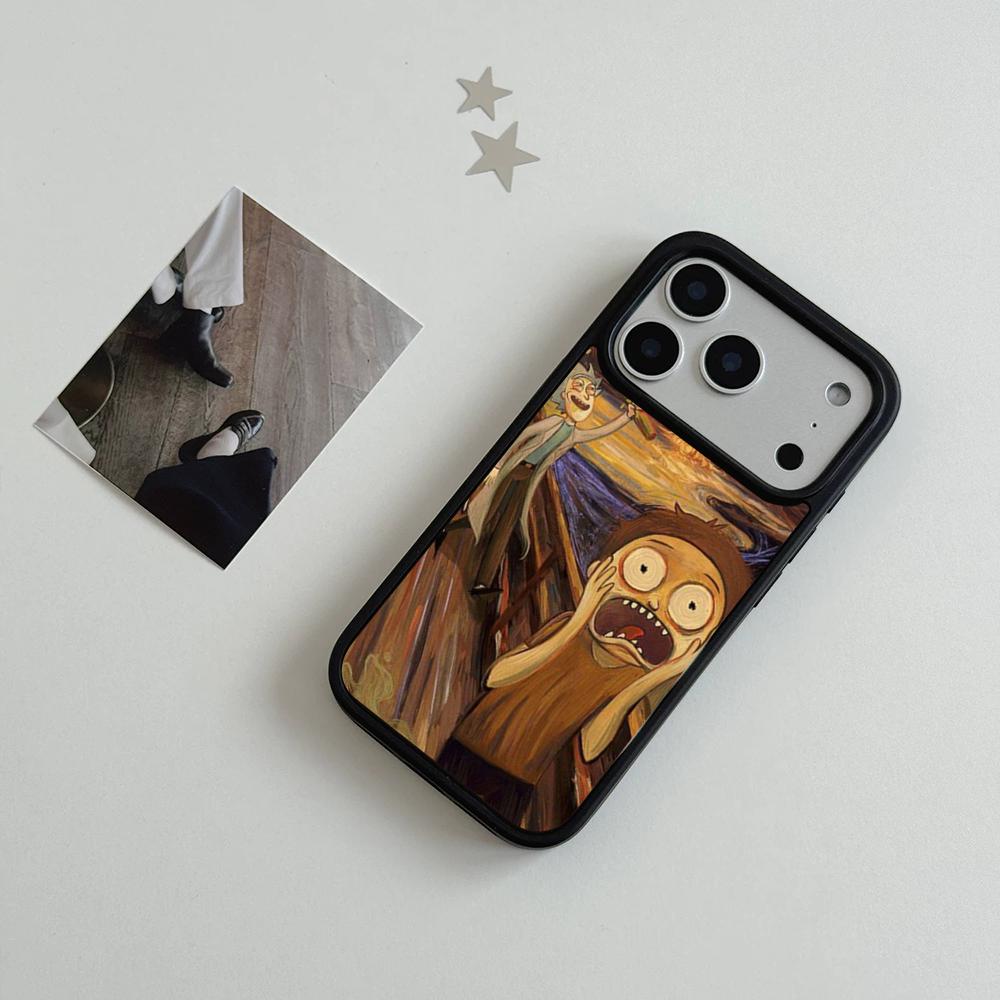 Funny R-Ricks M-Morty Phone Case For IPhone 17 Air 16 15 14 Plus 13 12 11 Pro Max Dual Tone Hard PC Fashion Protective Cover