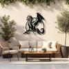 Metal Dragon Wall Art, Fantasy Creature Iron Sculpture, Home Decor Gothic Decor
