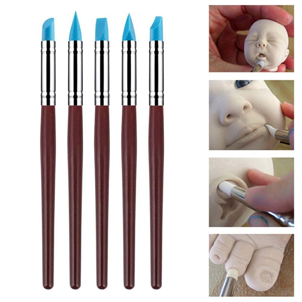 Handle for Pottery Art Engraving Art Supplies Clay Sculpting Tool Silicone Brush Painting Brush