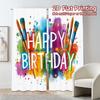 2pcs, 2D FLAT PRINTING Curtains (Without Rod) BirthdayPalette Fashionable Chic Curtains Versatile 100% Polyester Curtains