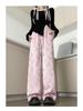 Chinese National Style 2024 Women's Wide-Leg Jacquard High-Waisted Satin Pants
