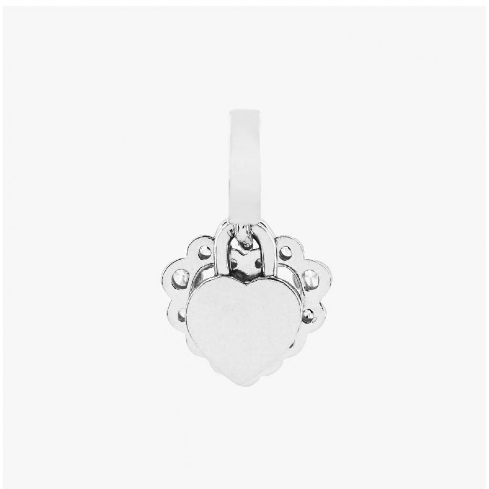 PAndora Moment Sparkling Heart Double Pendant And Dangle Silver Charm 793765c01