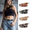 Vintage Aesthetic Accessory 105cm Grommet Belt for Women, Faux Leather Punk Waist Casual Cincher with Silver Pin Buckle, Edgy Jean Outfits Decorative