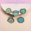 Creative Eco-friendly Alloy Badge Cartoon Earth Shaped Brooch Set For All Seasons