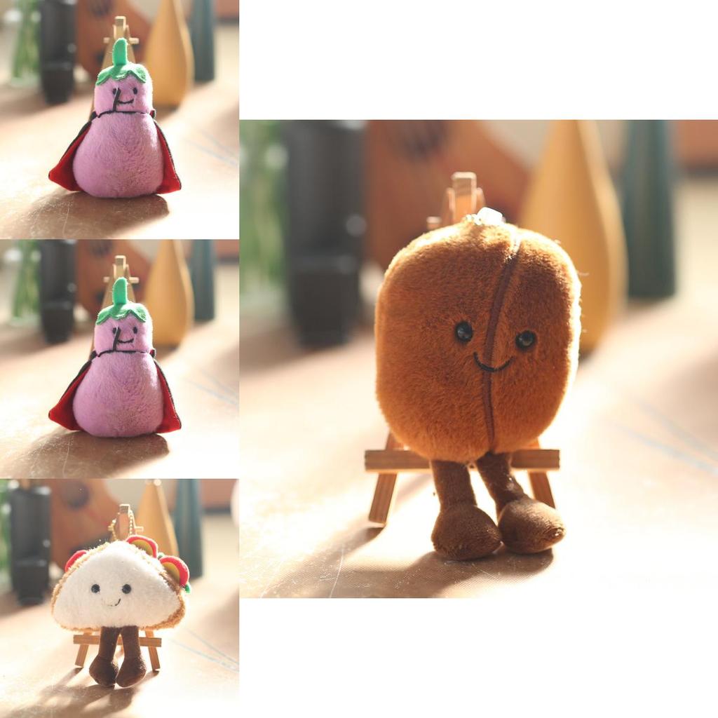 Niedlicher Sandwich-Plüsch-Schlüsselanhänger, Hamburger-Auberginen-Puppe, Accessoire
