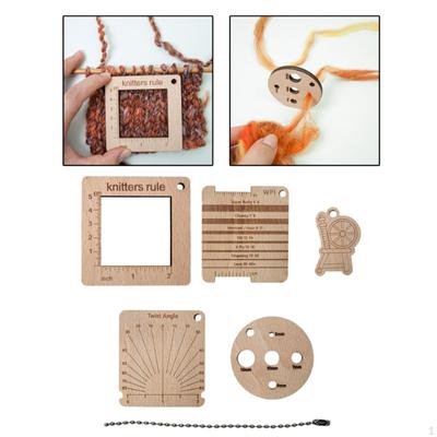 Strickmaschenprobe Lineal Set Nadelfilzwerkzeuge Garn Praktisches Multitool Wickelanleitung
