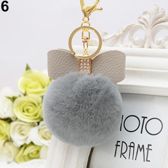 Mode Faux Kaninchen Fell Ball Charme Tasche Telefon Auto Anhänger Schlüsselanhänger Schlüsselanhänger