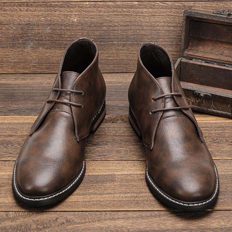 Brand Men's Boots Classical Retro High Quality Lace-up Leather Boots Comfy Durable Desert Boots for Men Casual Botas Para Hombre