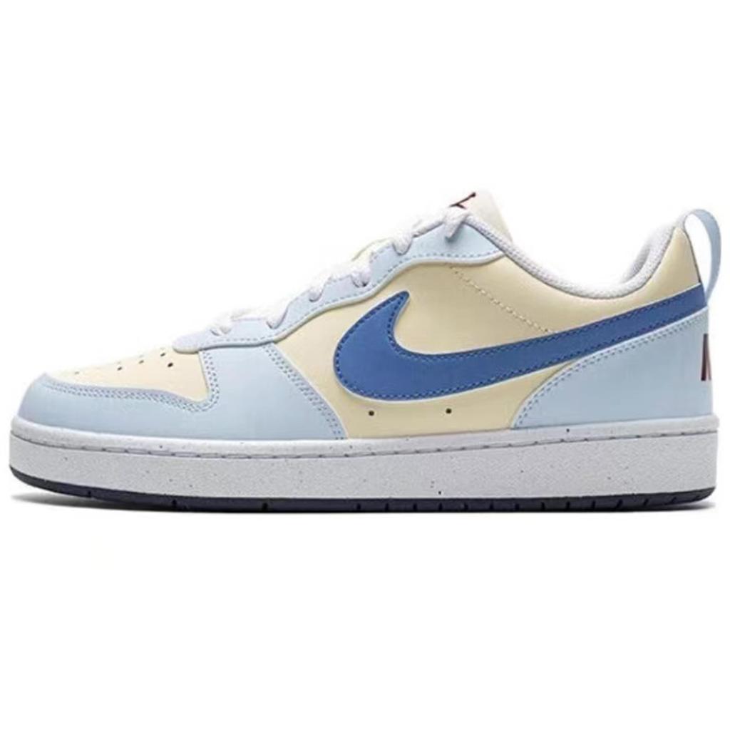 Nike Court Borough PEEKABOO Sea Salt Milk Foam Double Lace Up Low-Top Skateboard Slip-Resistant, Cushioning FV8120-141(team-)-Random Packaging Bags