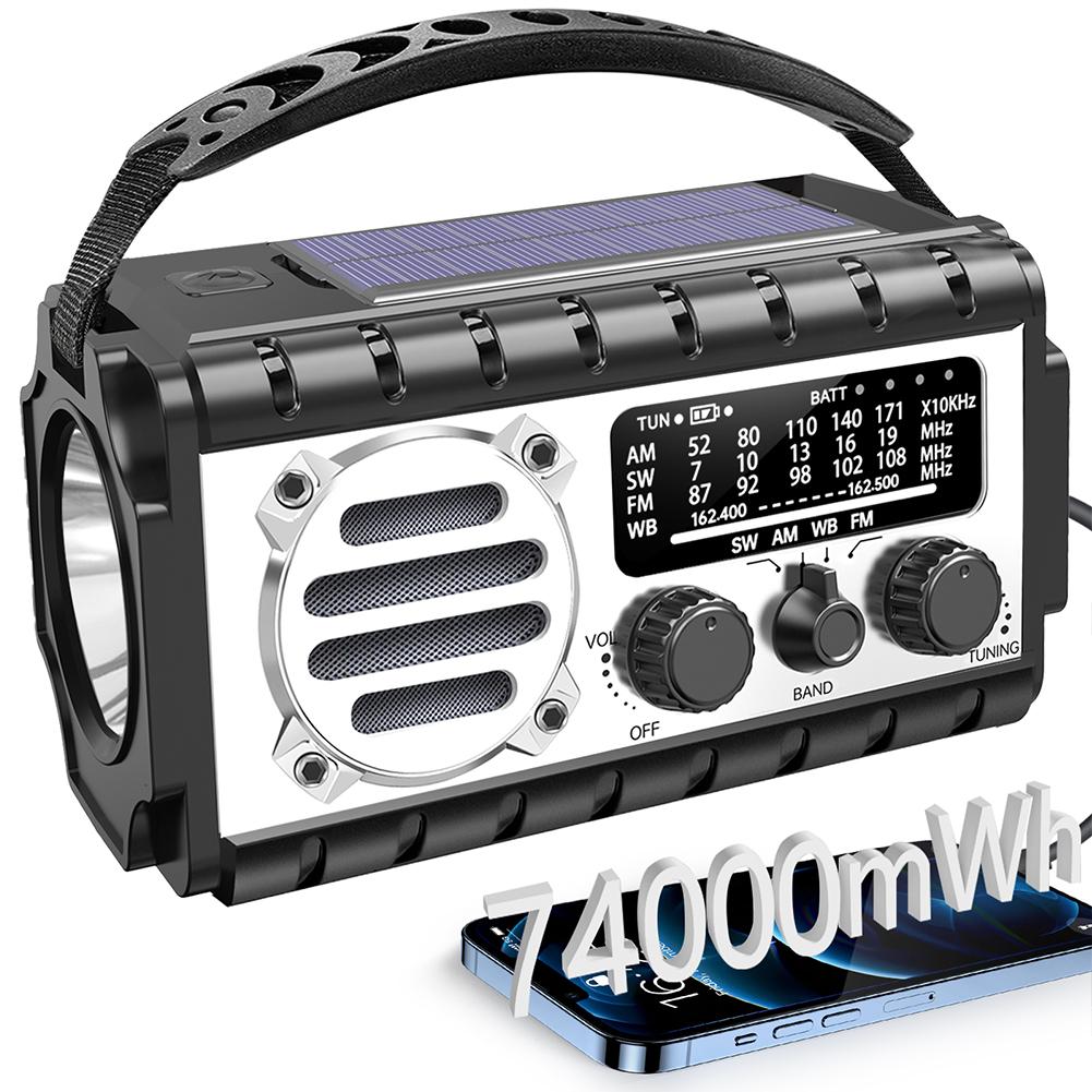 Hand Crank Emergency Radio 20000mAh Solar Radio SW/AM/FM Survival Radio with Flashlight Reading Lamp SOS Alarm