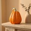 Ceramic Pumpkin Figurine Ribbed Thanksgiving for Desk