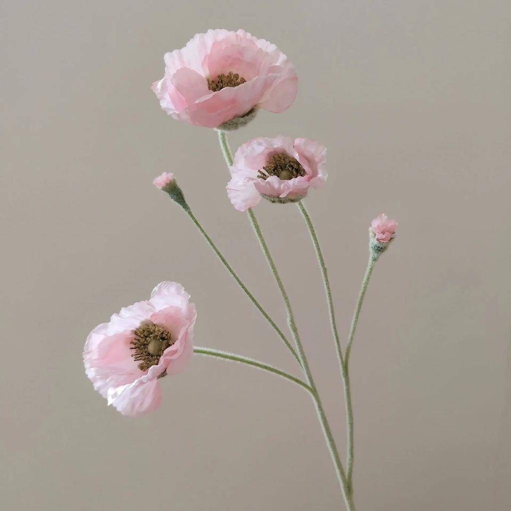 Artificial Flowers Long Stem Fake Poppy Silk Flowers Housewarming Garden Home Table Wedding DIY Wedding Party Bouquet Decoration