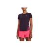 Under Armour Logo Pattern Sports Simple Versatile Running Round Neck Short Sleeve T-Shirt Women T-Shirt Purple 1376818-541