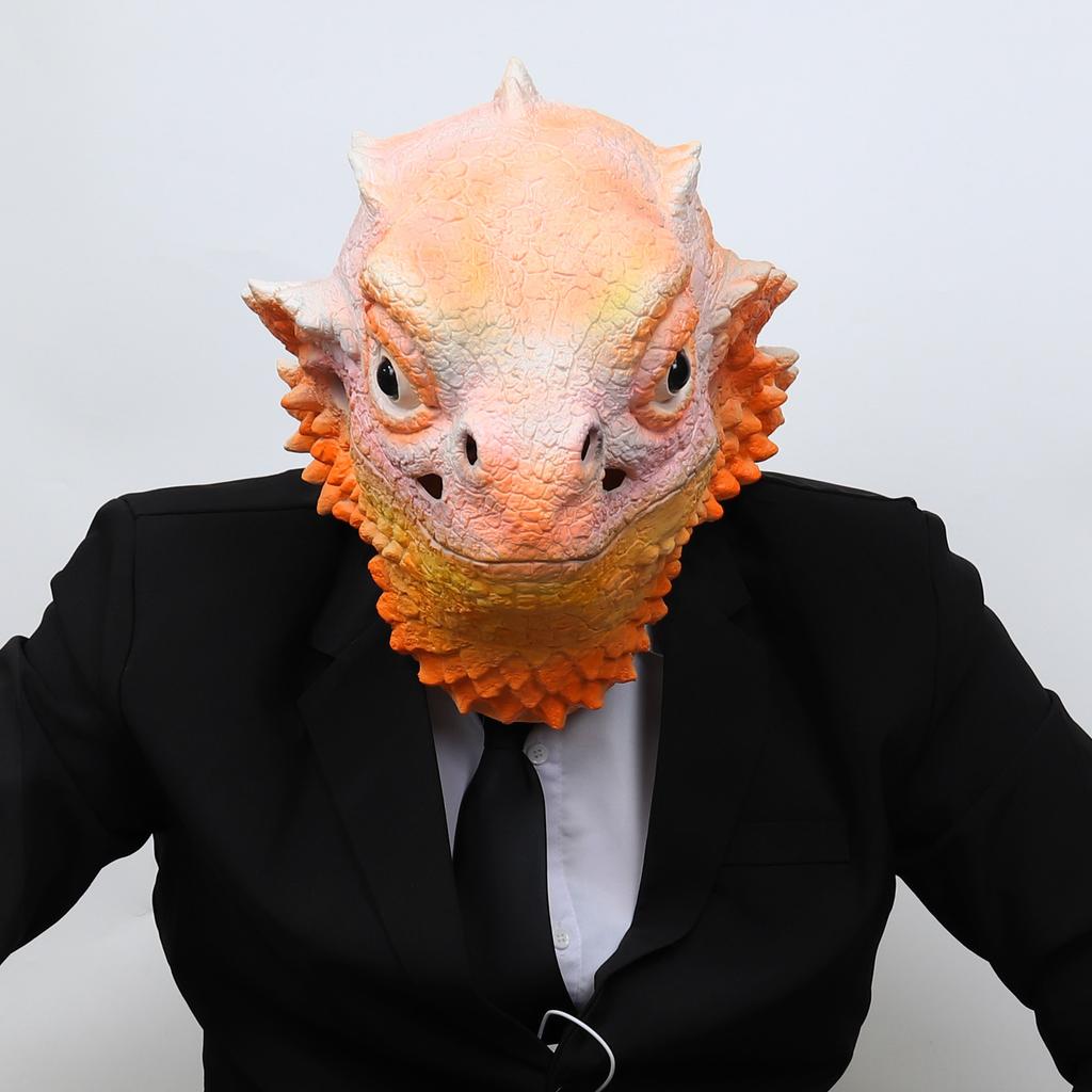 Lizard Mask Cute Animal Headgear Cartoon Anime Latex Headgear Halloween Bar Performance Props