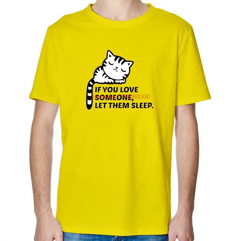 Sleeping Cat TShirt Funny Shirts Graphic Tee Tops TShirt New Arrival Goods High Quality Short Sleeve Tee Cotton Mens TShirts