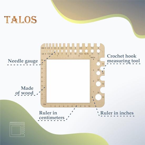 Knitting Needle Gauge Ruler US Size Crochet Hooks Ruler Compact Measure Crochet Knitting Needle Gauge Sewing Knitting Tools Ruler for Beginners