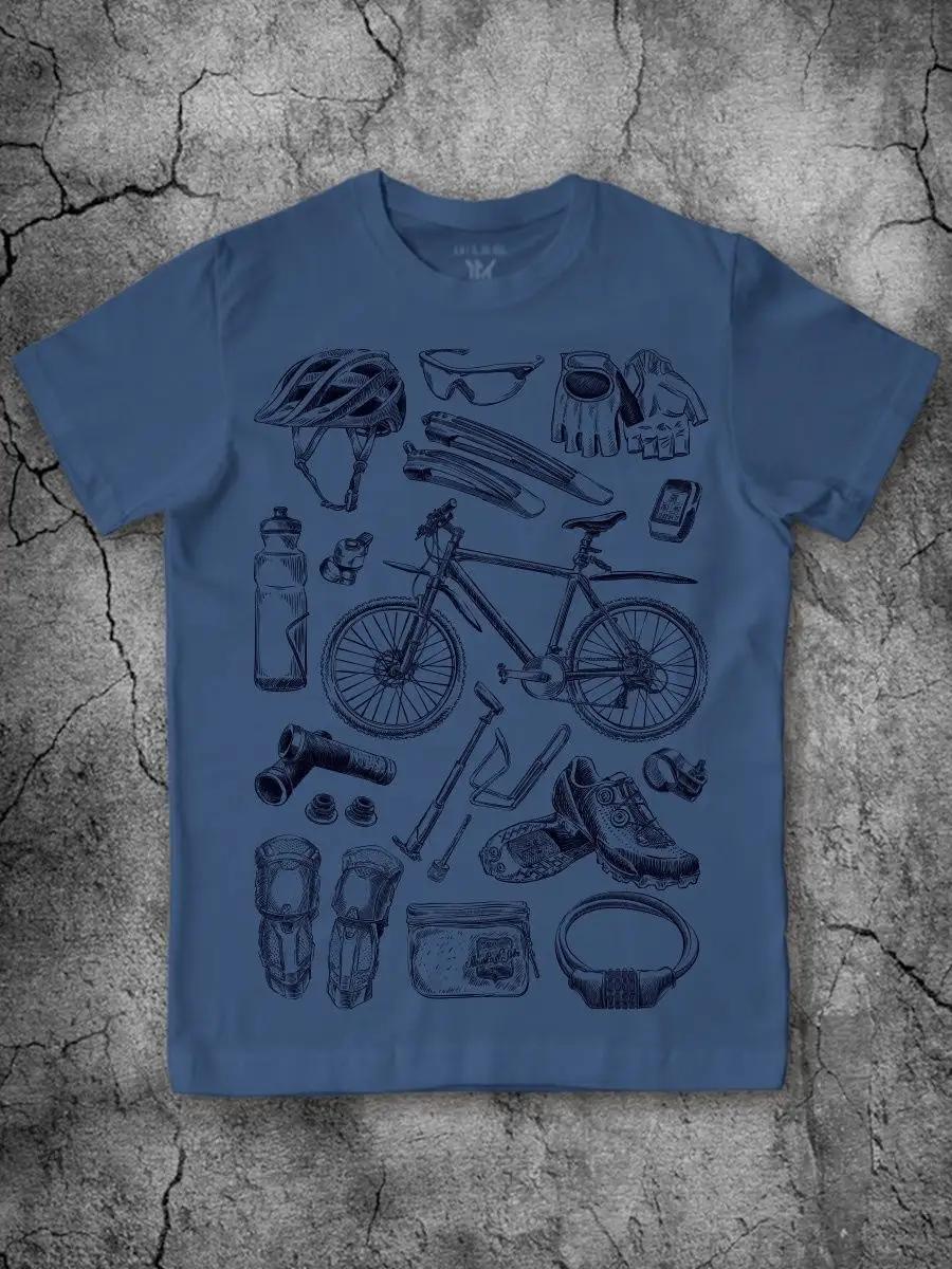 T-shirt for a cyclist with indigo print 4XL