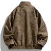 Men's Stand-up Collar Leather Jacket Handsome Spring and Autumn American Trendy Versatile Zipper Pu Leather Jacket Jacket