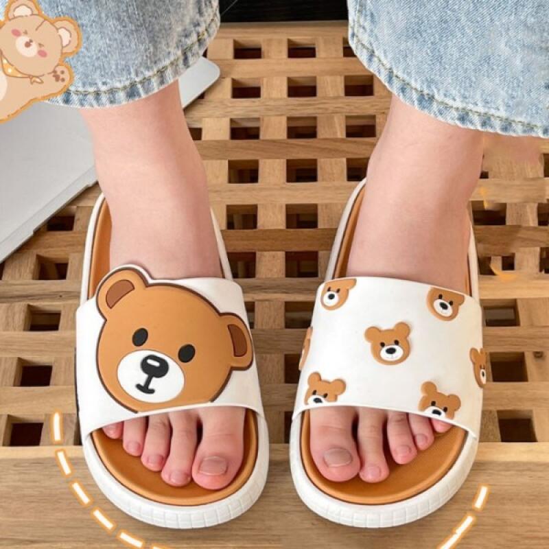 PVC Lovely Big Small Bear Slippers Indoor Slippers Pink 240-250mm 3900₽