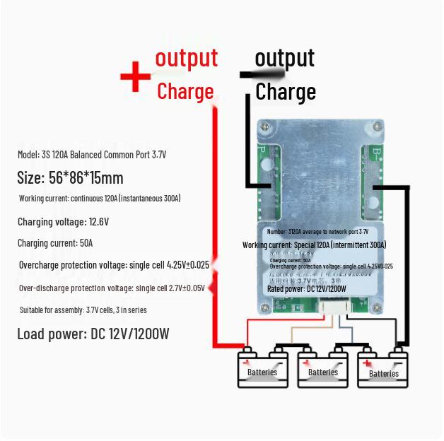 12V Lithium Battery Protection Board: 3-4 Series, High Current Equalization (100A, 200A, 300A), 3.2V Lithium Iron Compatibility.