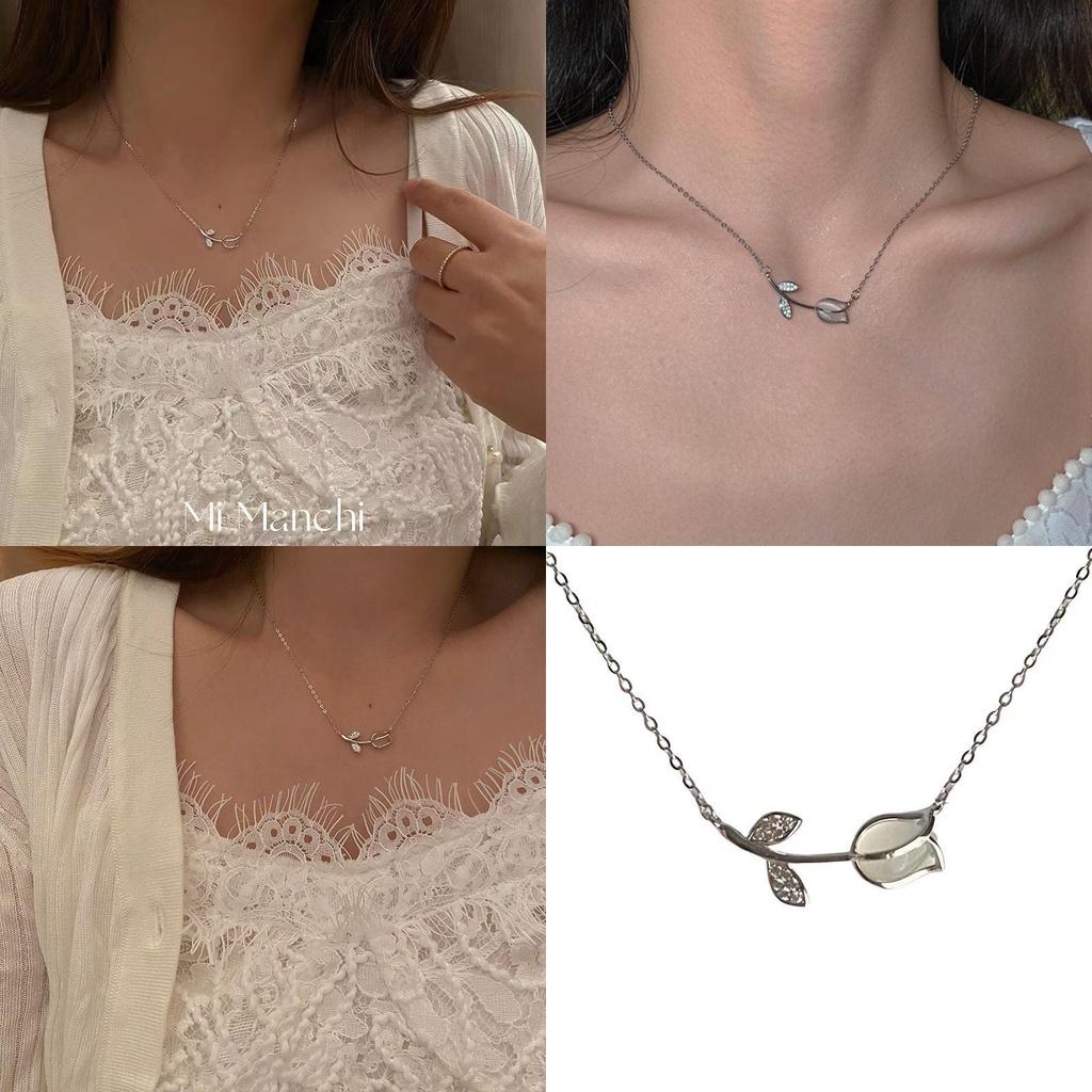 New Fashion Carnelian Tulip Necklace Elegant And Stylish Alloy Pendant Perfect Birthday Gift For Women