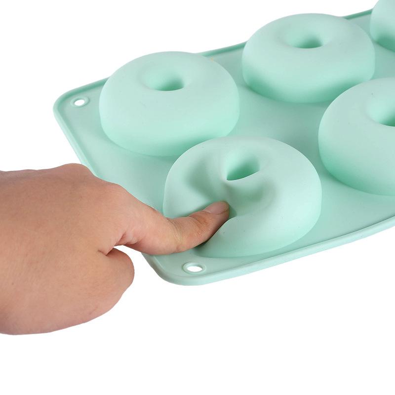 6-Cavity Food Grade Silicone Donut & Macaron Mold