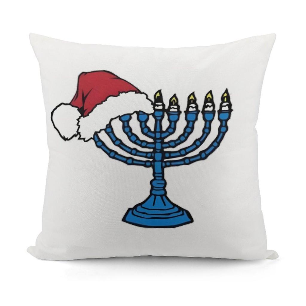 Funny Dog Antlers Pillowcase, Cute Christmas Terrier Print, Holiday Home Decor Cushion Cover, Soft Fabric