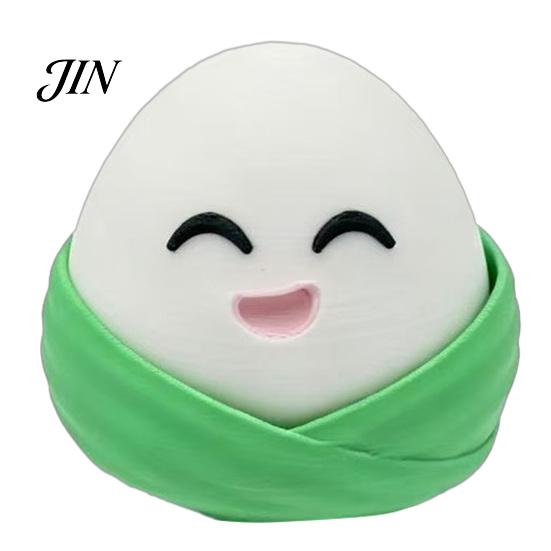 Office Desk Stress Reliever 3D Printed Zongzi Fidget Clicker, Cartoon Rice Dumpling Finger Decompression Toy Relief Food Toy, Gift for Dragon