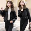 Fur integrated leather jacket women's autumn and winter autumn and winter new velvet leather jacket jacket