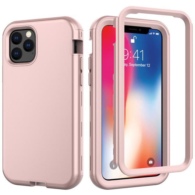 Husă pentru telefon Hybrid Armor 3 în 1 rezistentă la șocuri pentru Iphone 14 13 12 Pro 11pro Max Pc + silicon 360 Husă din spate cu protecție rezistentă