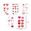 10 Stück temporäre Tattoo-Aufkleber, rotes Herz, Lippen, Rose, wasserdicht, gefälschte Aufkleber, Körperkunst-Tattoos für Valentinstag, Geburtstage