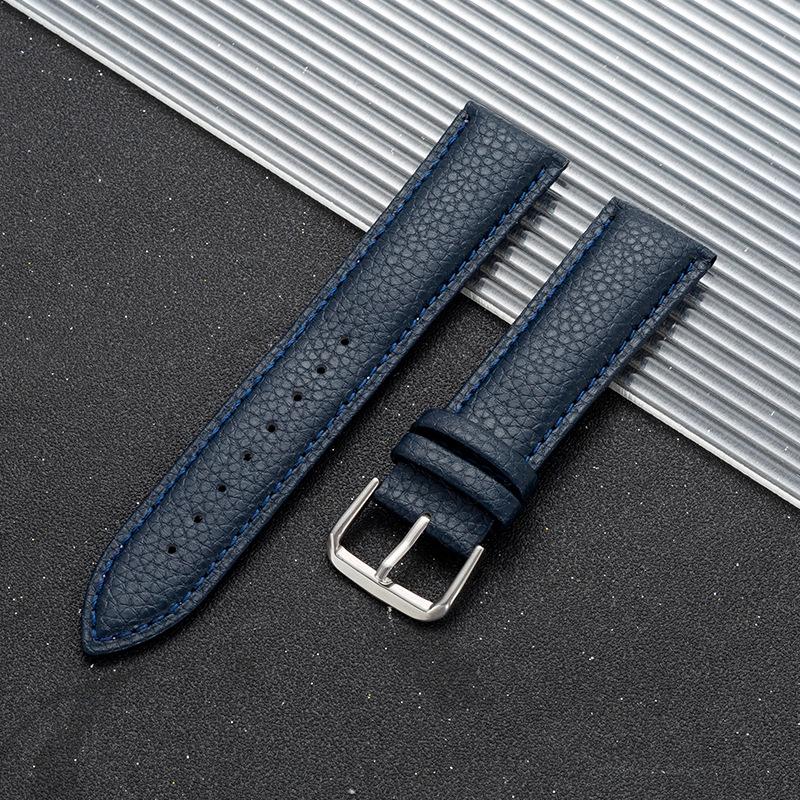 Litschi-Muster 22mm Echtes Leder Uhrenarmband für Huawei GT