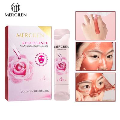 10 Stück weiche Maske mit Rosenessenz und Kollagen, straffend, liftend, feuchtigkeitsspendend und befeuchtend, Peel-Off-Maske