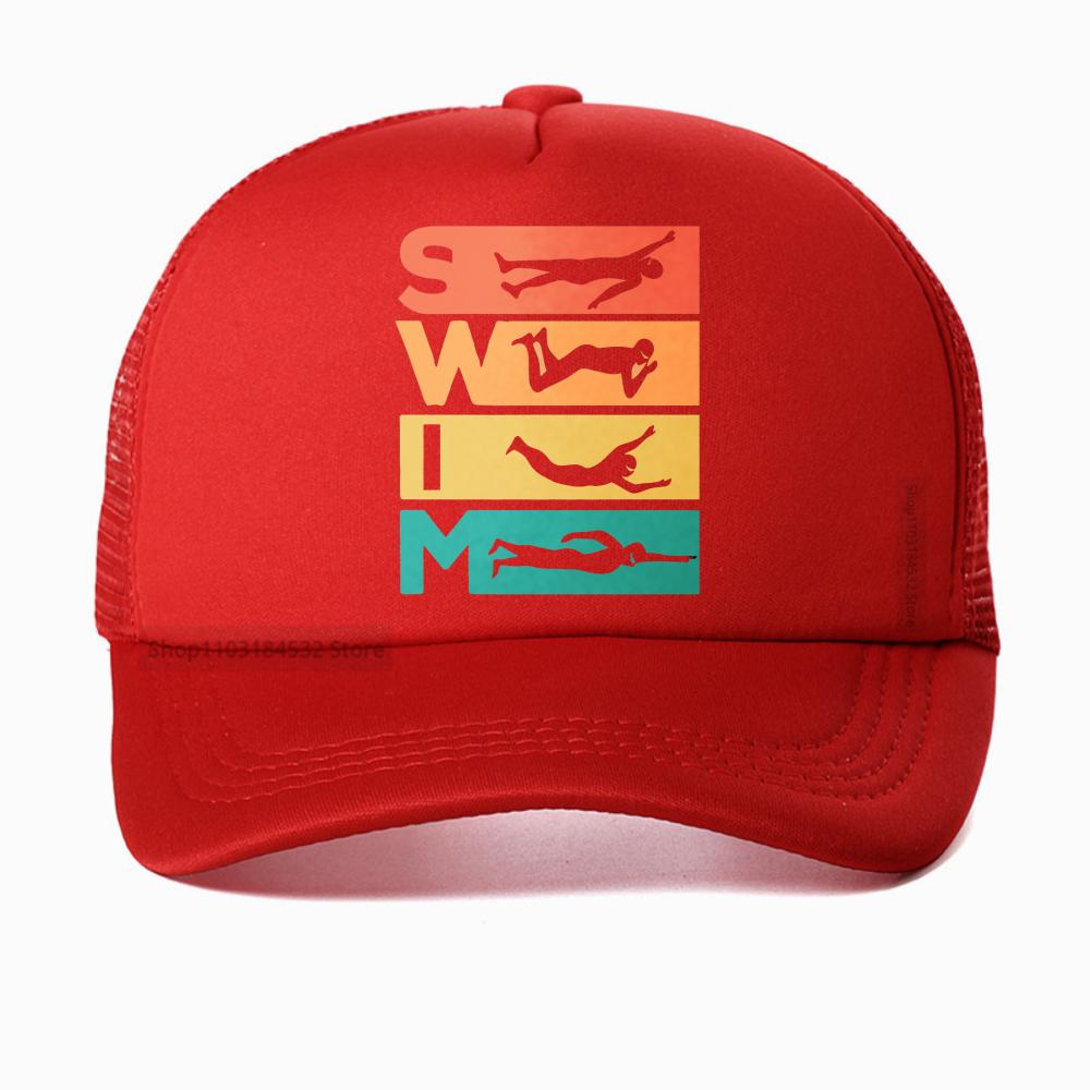 

Funny Retro Vintage Swimming Gift For Swimmers baseball cap fashion Streetwear Birthday Unisexs caps Breathable sun snapback hat Adjustable