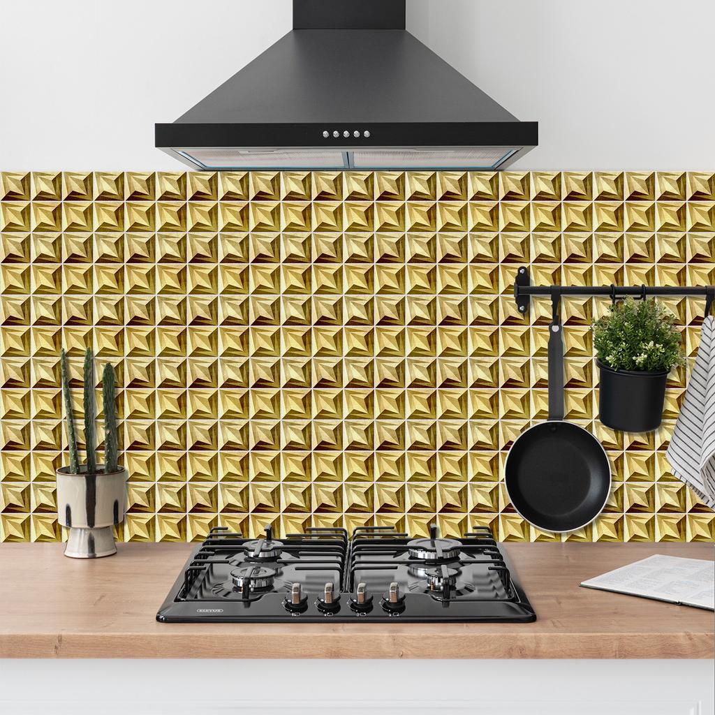 50pcs 3D Waterproof Self-Adhesive Mosaic Tile Wall Stickers, Easy to Install, Suitable for Kitchen Bathroom and Home Decoration