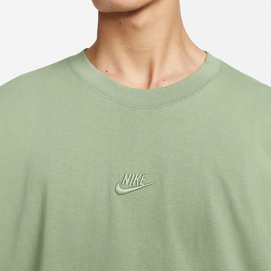 Nike T Shirts Men's Oil Green Crew Neck Moderate Straight Fit FB9767-386