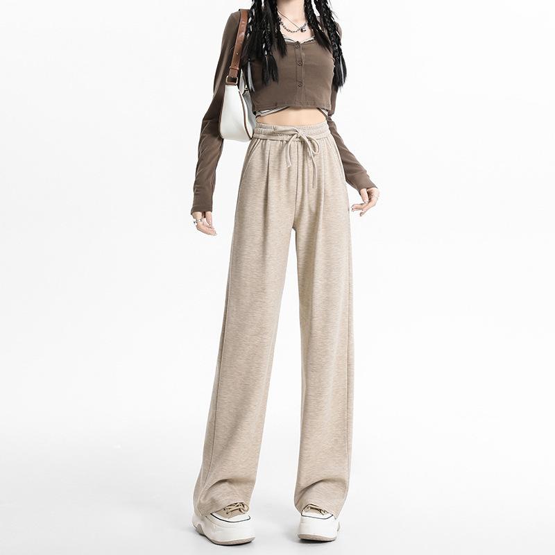 Wide-leg Pants for Women In Spring High Waist Draped Straight Floor Wide-leg Casual Pants for Women In Spring Glutinous Rice Pants