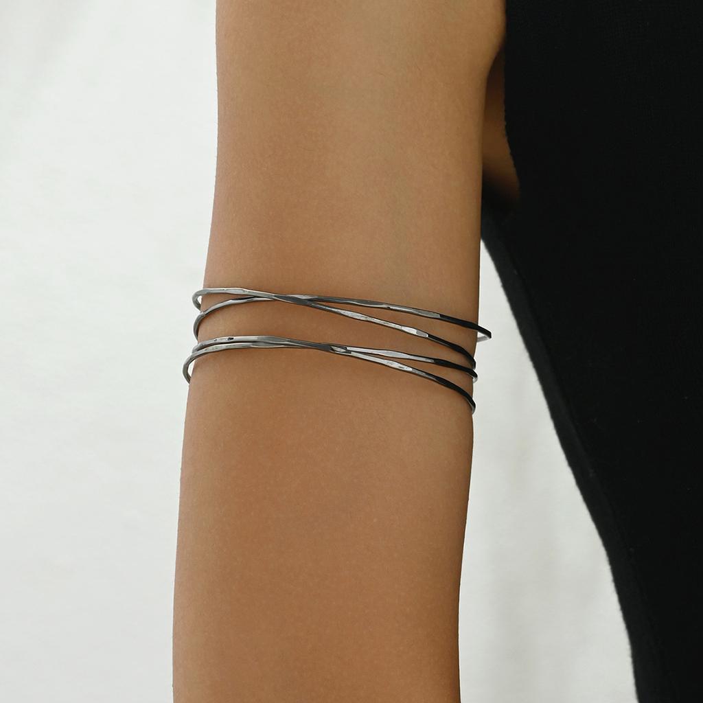 ins simple niche Japanese and Korean style women's bracelet versatile multi-layer high-end design arm ring geometric line bracelet