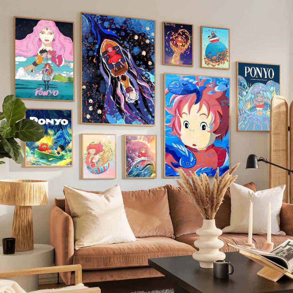 Anime P-ponyos Vintage Posters Sticky Retro Kraft Paper Sticker DIY Room Bar Cafe Kawaii Room Decor