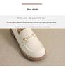 Vintage Pearl Loafers: Women's British-Style College Leather Slip-ons with Thick Soles